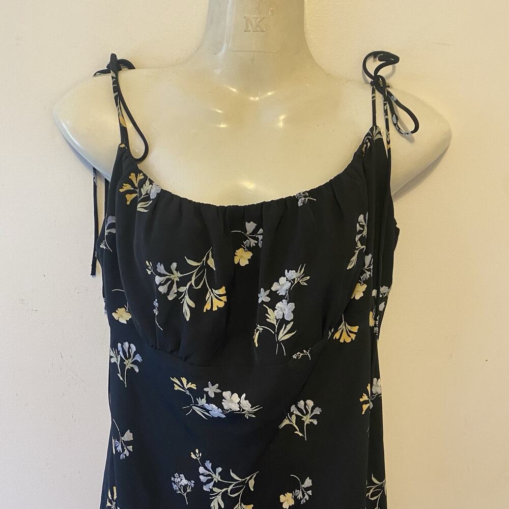 Abercrombie & Fitch Dress M Black Floral Coquette Shoulder Strap Cottagecore - Picture 8 of 8